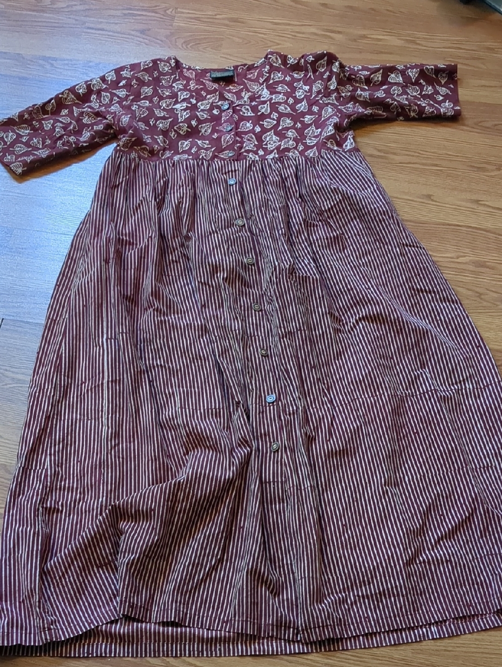 MAIWA Handwoven 100% Organic Cotton Cardamom Dress Maxi Boho Art Wear
